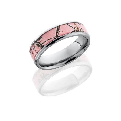 Lashbrook Titanium 6mm Beveled Band With Pink Real Tree Ap Pattern 6B14(NS)/PINKRTAP