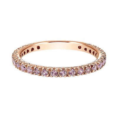 14k Pink Gold Pink Sapphire Stackable Ladies' Ring