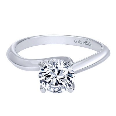 Engagement Ring 14k White Gold Bypass