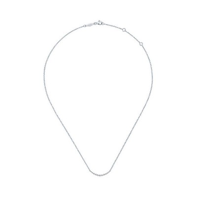 14k White Gold Diamond Bar Necklace