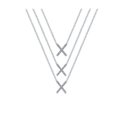 14k White Gold Diamond Bar Necklace