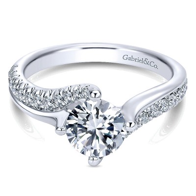 14K White Gold Diamond Bypass 14K White Gold Engagement Ring ER10199W44Jj