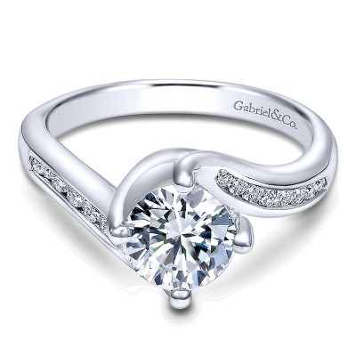 14K White Gold Diamond Bypass 14K White Gold Engagement Ring ER10437W44Jj