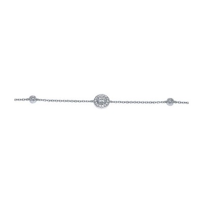 14k White Gold Diamond Chain Bracelet