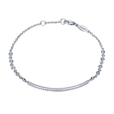 14k White Gold Diamond Chain Bracelet