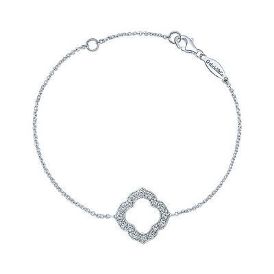 14k White Gold Diamond Chain Bracelet