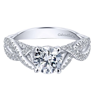 14K White Gold Engagement Ring ER12616R4W44Jj