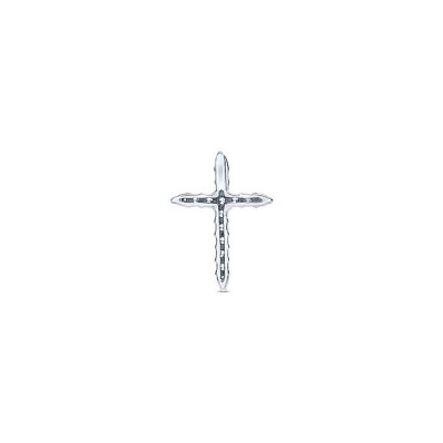 14k White Gold Diamond Cross Cross Pendant