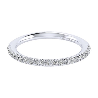 Wedding Band 14k White Gold Contemporary Curved