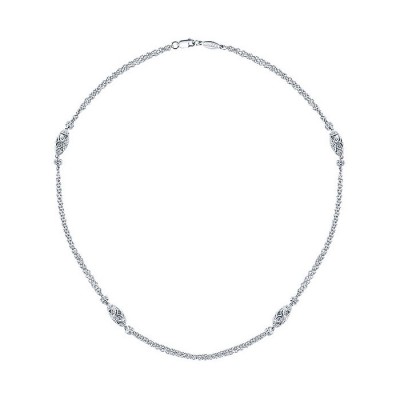 14k White Gold Diamond Diamond By The Yard Necklace