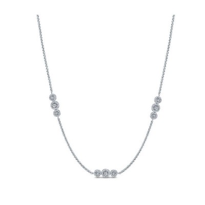 14k White Gold Diamond Diamond By The Yard Necklace