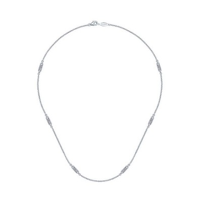 14k White Gold Diamond Diamond By The Yard Necklace