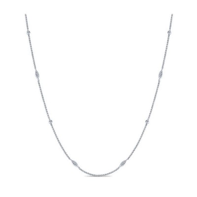 14k White Gold Diamond Diamond By The Yard Necklace