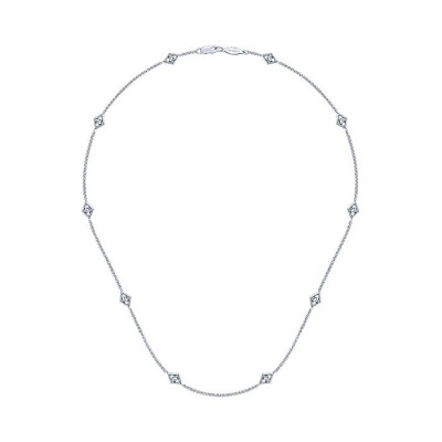 14k White Gold Diamond Diamond By The Yard Necklace