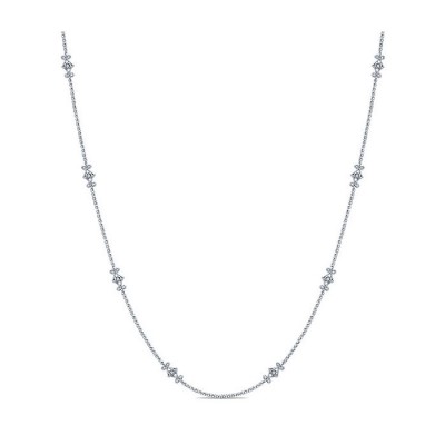14k White Gold Diamond Diamond By The Yard Necklace