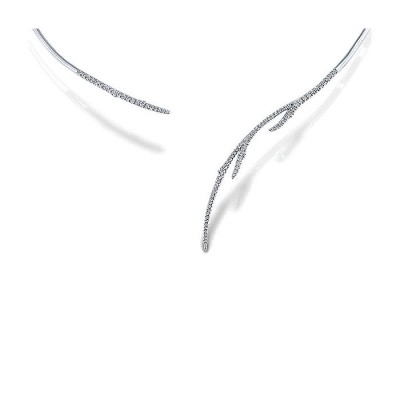 14k White Gold Diamond Diamond Choker Necklace