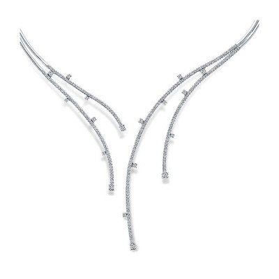 14k White Gold Diamond Diamond Choker Necklace