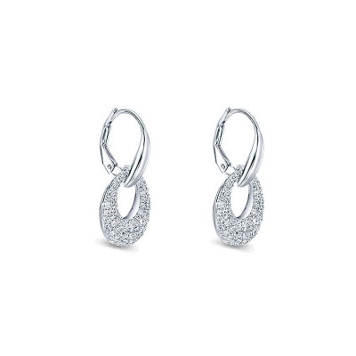 14k White Gold Diamond Drop Earrings