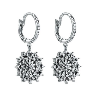 14k White Gold Diamond Drop Earrings