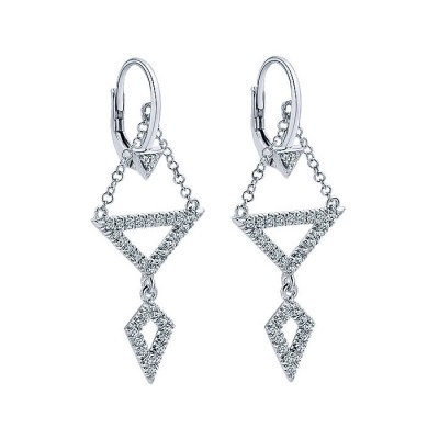 14k White Gold Diamond Drop Earrings