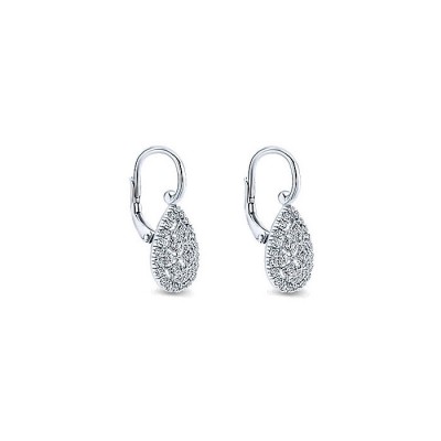 14k White Gold Diamond Drop Earrings