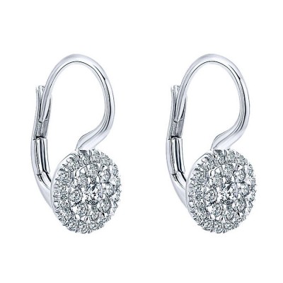 14k White Gold Diamond Drop Earrings