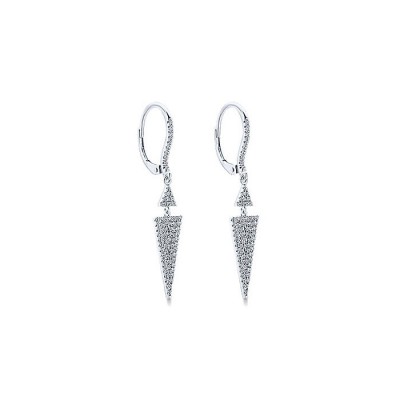 14k White Gold Diamond Drop Earrings