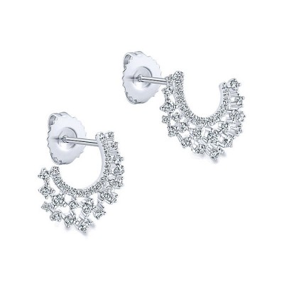 14k White Gold Diamond Drop Earrings