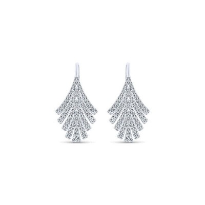 14k White Gold Diamond Drop Earrings