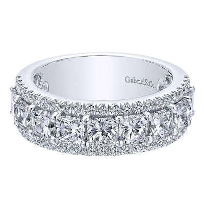 Anniversary Band 14k White Gold Diamond Fancy