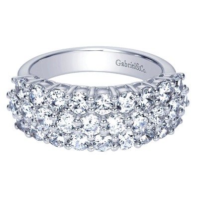 Anniversary Band 14k White Gold Diamond Fancy