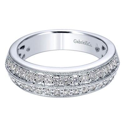 Anniversary Band 14k White Gold Diamond Fancy