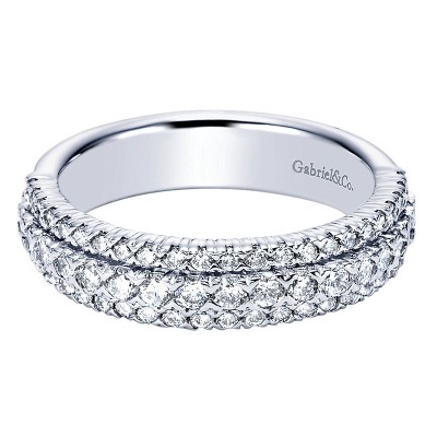 Anniversary Band 14k White Gold Diamond Fancy
