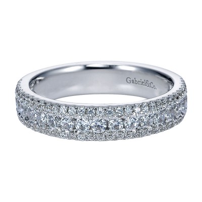 Anniversary Band 14k White Gold Diamond Fancy