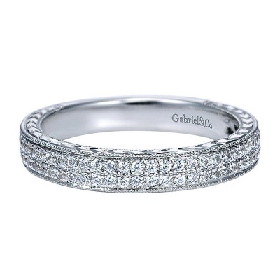Anniversary Band 14k White Gold Diamond Fancy
