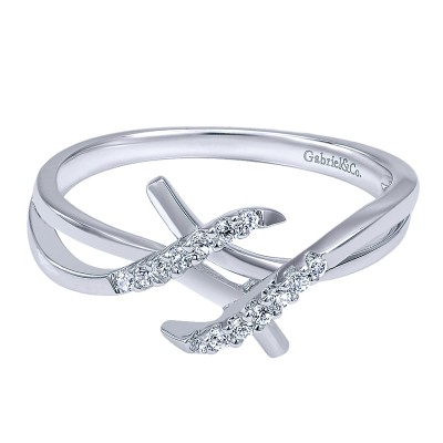 Ladies' Ring 14k White Gold Contemporary Fashion
