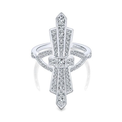 14k White Gold Diamond Fashion Ladies' Ring