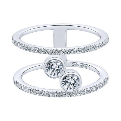 14k White Gold Diamond Fashion Ladies' Ring