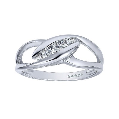 14k White Gold Diamond Fashion Ladies' Ring