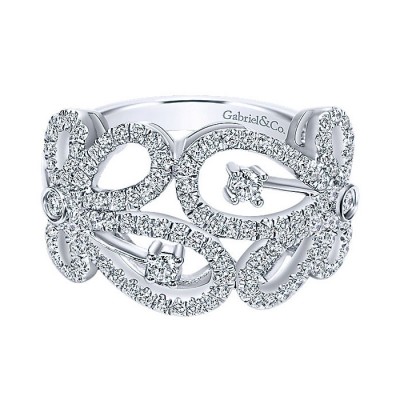 14k White Gold Diamond Fashion Ladies' Ring