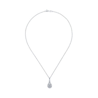 14k White Gold Diamond Fashion Necklace