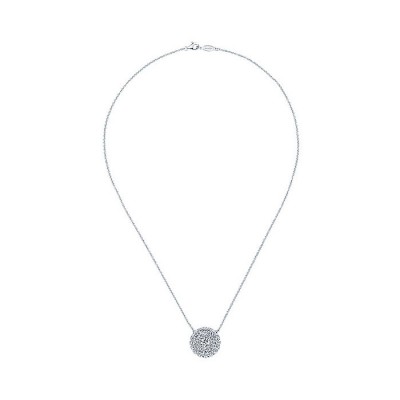 14k White Gold Diamond Fashion Necklace