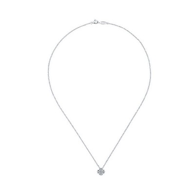 14k White Gold Diamond Fashion Necklace