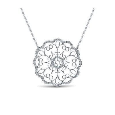 14k White Gold Diamond Fashion Necklace