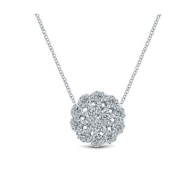 14k White Gold Diamond Fashion Necklace