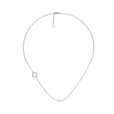 14k White Gold Diamond Fashion Necklace