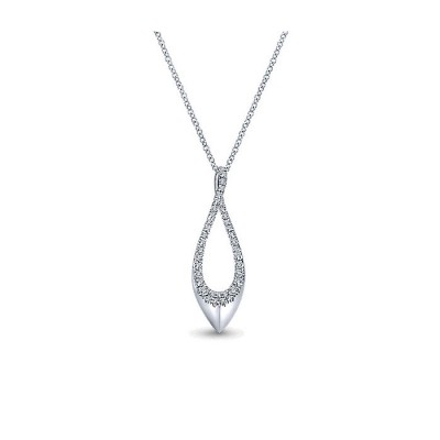 14k White Gold Diamond Fashion Necklace