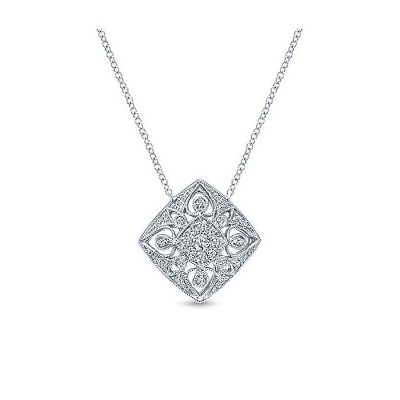 14k White Gold Diamond Fashion Necklace