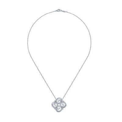 14k White Gold Diamond Fashion Necklace