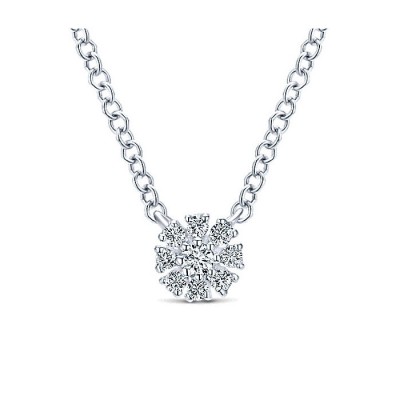 14k White Gold Diamond Fashion Necklace